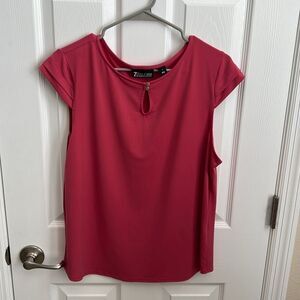 7th‎ Avenue Design Studio Top Keyhole Blouse Cap Sleeve Career Casual Large